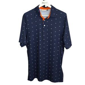 KJUS Golfer Short Sleeve Polo Shirt, Collared, UPF 50+, Stretch, Club Print, M